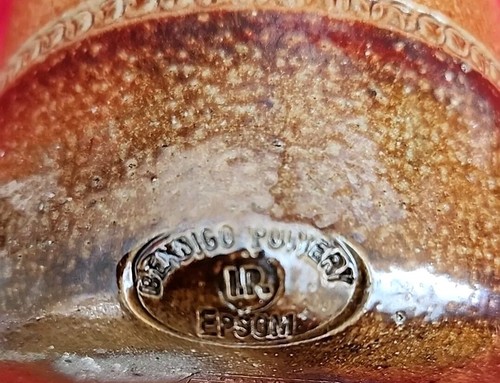 VTG BENDIGO POTTERY EPSOM Australian Stonware Vasr or Utensil Wine holder Brown - Picture 5 of 6