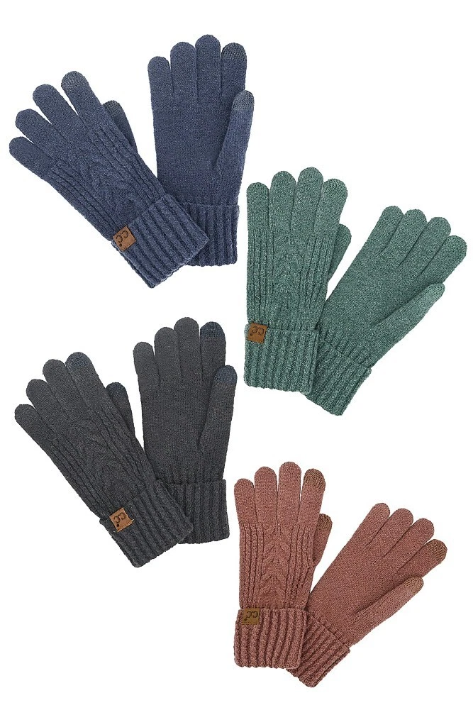 Women Fashion Cozy Warm C.C Cable Knit Winter Gloves