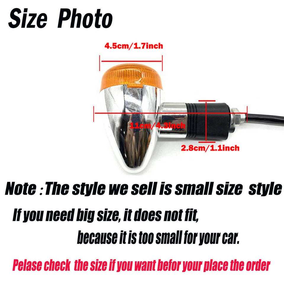 4PCS Turn Signal Lights Blinker Amber For Kawasaki VN Vulcan 500 800 88 900 CT Foto 3 de 4