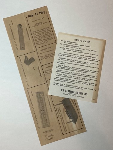 VTG DRUEKE CRIBBAGEMASTER “ONCE A-ROUND” BOARD MODEL 1950 FOR 2-6 PLAYERS W/BOX - Picture 10 of 18