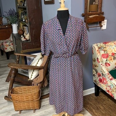 Diane Von Furstenberg Vintage Silk wrap top midi dress size 3/4