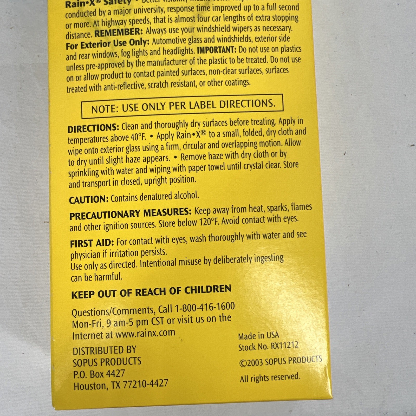 Rain-X Glass Water Repellent Treatment 3.5 oz for Enhanced Visibility NEW Lot 2