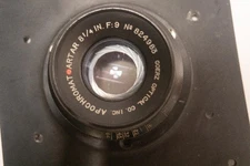 Goerz Apochromat red dot Artar 8 1/4" f9 large format lens with board- excellent