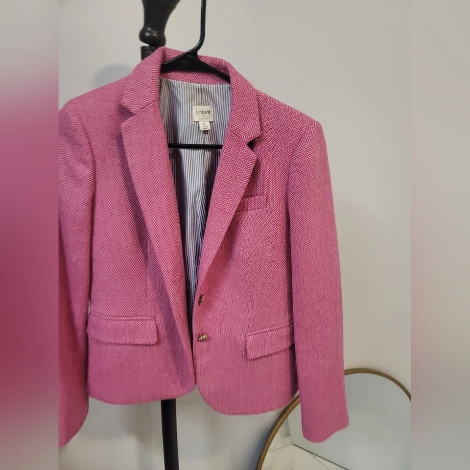J. Blazer Crew Pink Herringbone Tweed Talla 2 Foto 2 de 4