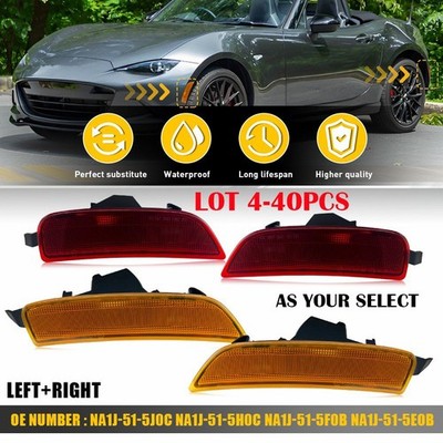 4-40X Front Rear Amber Red Side Marker Light For 2016 17-2023 Mazda Miata MX-5 R