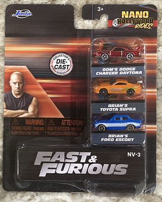 Jada Nano Hollywood Rides FAST & FURIOUS 3 Car Set NIP Toyota Supra Escort Micro