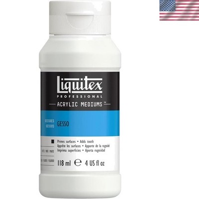 4oz Gesso Surface Prep Medium for Oil & Acrylic Paint - White Finish