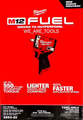 NEW IN BOX Milwaukee 2563-20 M12 FUEL 1/2'' Stubby Impact Wrench w/ Friction Ring