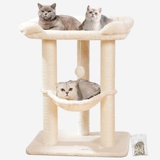 Happi N Pets 28" Cat Tree, Large Bed for Big Cats, Small Cat Tower with Soft ...