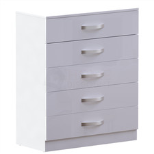 High Gloss Chest of Drawers Bedside Cabinet Wardrobe Dressing Table White