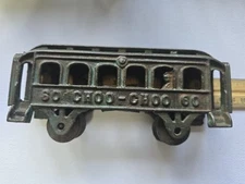 Vintage Cast Iron  Floor Train car AC Williams 60 CHOO-CHOO Antique railroad 