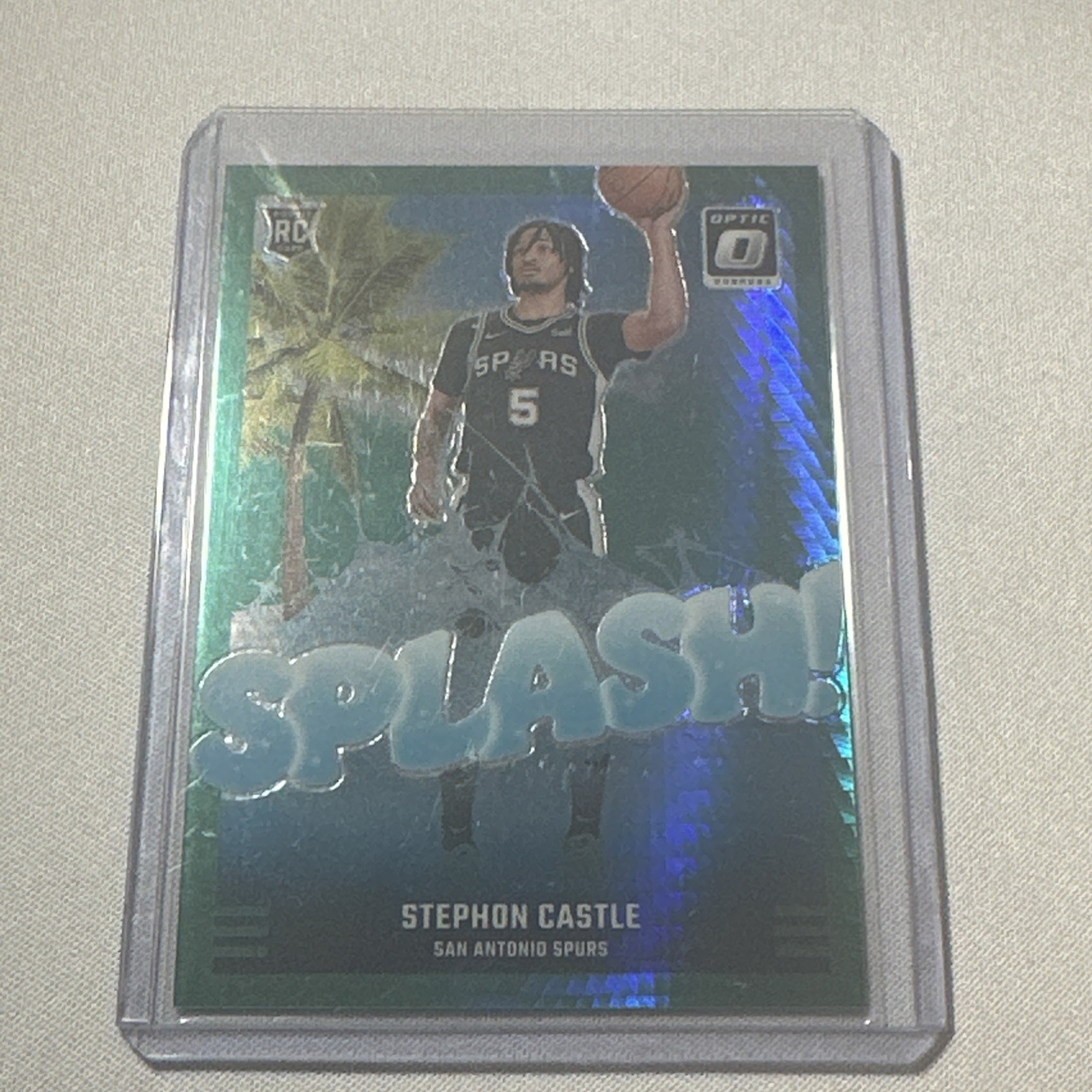 2024-25 Panini Donruss Optic Splash Stephon Castle #14 Green Hyper Prizm /249 RC