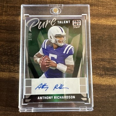 ANTHONY RICHARDSON 2023 Pro Set Pure Talent RC Autograph 2/10 - Colts 