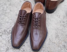 1/3 Chestnut-colored Long Pointed Suit Leather Shoes Fit Uncle BJD Doll