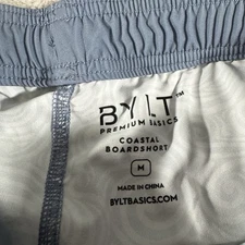 BYLT Coastal Boardshorts Men's M Blue White Shorts Swim Trunks 7.5"