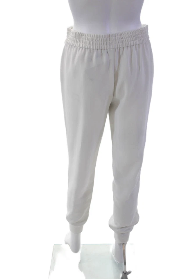 Calça Joie Feminina Cintura Plissada Bolso Perna Cônica Casual Branca Tamanho XS - Imagem 3 de 4