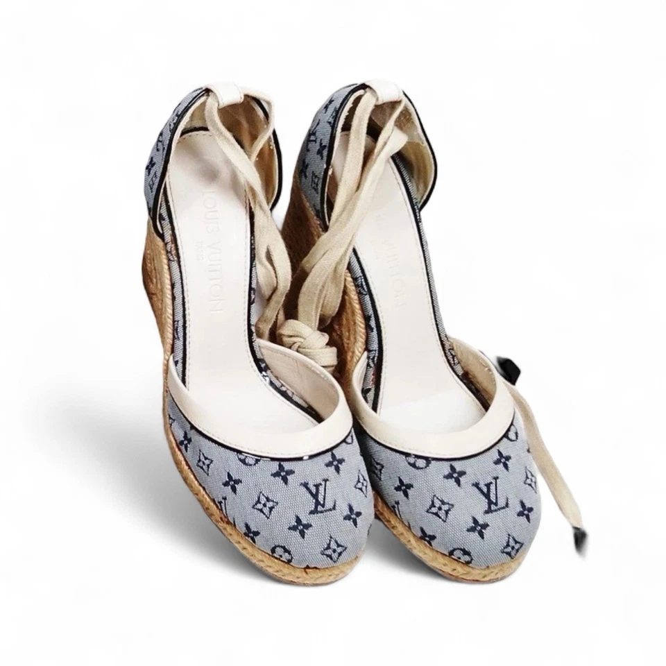 Alpargata para mujer Louis Vuitton azul Min Lin lona IT36 Foto 4 de 4