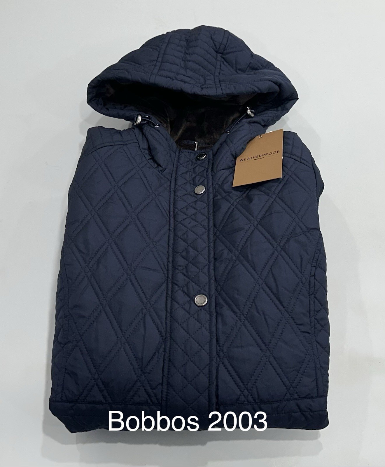 Weatherproof Women's Hooded Quilted Jacket, Navy, Size S