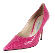 JIMMY CHOO Magenta Pink Snakeskin Pointed Toe Stiletto Heels Pumps 40