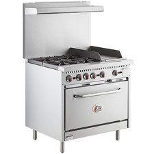 Liquid Propane 4 Burner 36" Range with 12" Griddle and Standard Oven - 170,000 B