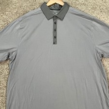 Under Armour Polo Shirt Mens XL Gray Short Sleeve Golf Heatgear Loose Fit EUC