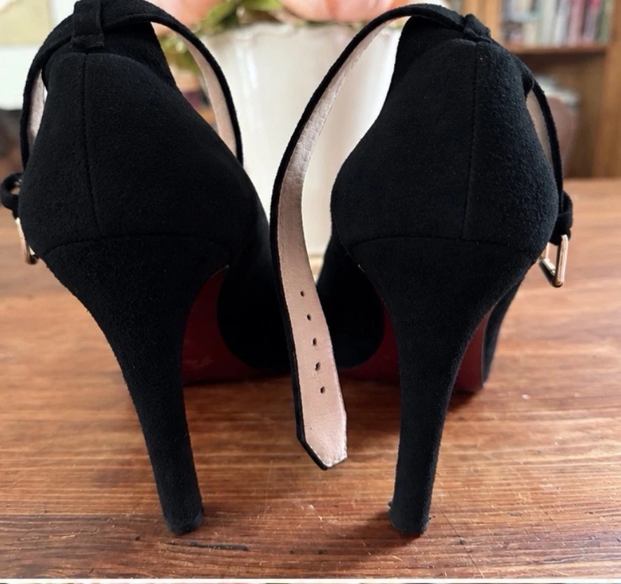 Minelli escarpins femme cuir noir T 38 bout pointu talon aiguille bride - Photo 3/4