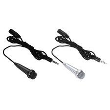 2Pcs Mini Microphone with Covers for Singing Black, Silver