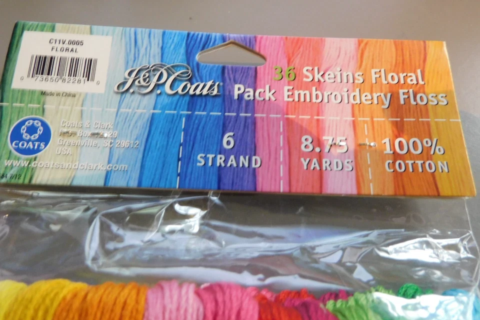 J & P COATS--36 Skeins FLORAL Pack Embroidery Floss--6 Strand--100% Cotton - Image 3 of 3