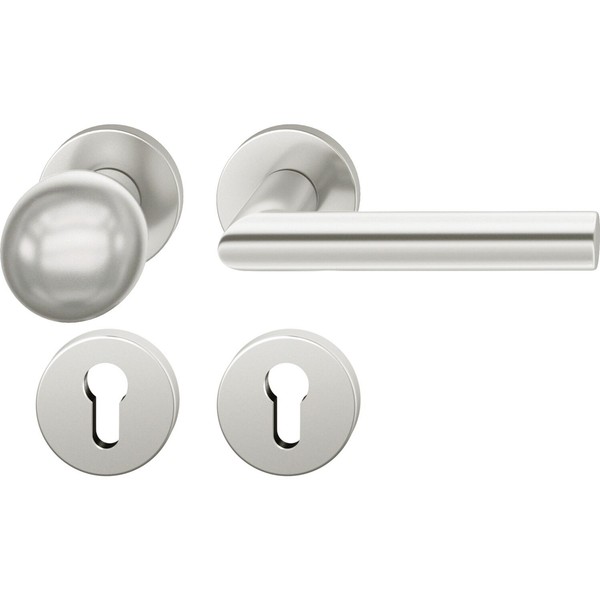 Fsb Wechselgarnitur 12 1076 Asl Auf Rosette Pz, Knopf Drehbar, Silber Eloxiert-image