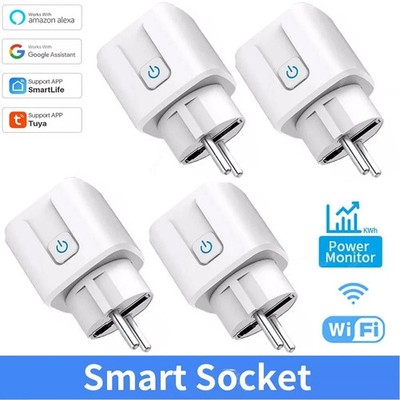 4x WLAN Steckdose Smart EU Steuerung mit Smart Life Tuya Alexa Google Home 16/20