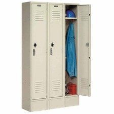 Single Tier Locker 15x18x72 3 Door Ready To Assemble Tan