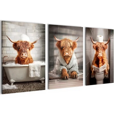 Wandbilder Set Tiere Wohnzimmer Flur - 3 Bilder 40x60 cm  - Bild 1 von 4