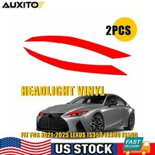 Red Headlight Drl Decal Tint Overlay Vinyl Is350 300 Fits 2021-2025 Lexus Is