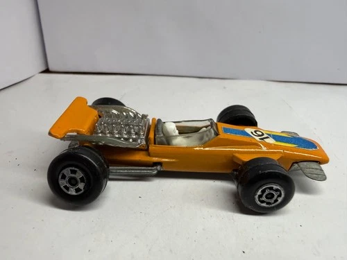 1970 Vintage Matchbox 34 Formula 1 Racing Car Rare Orange Lesney