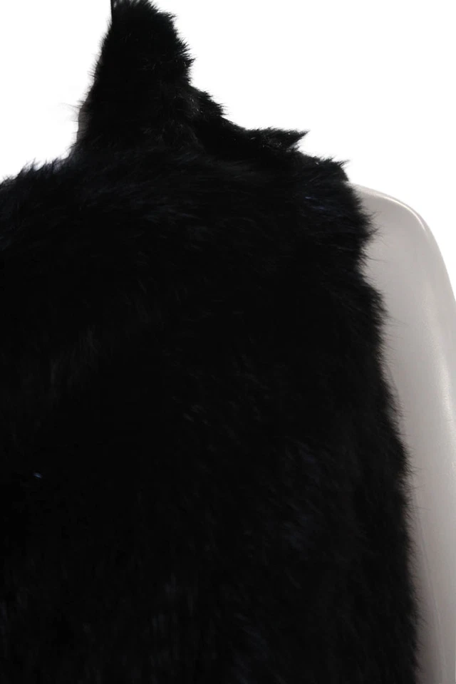 Женский черный кашемировый жилет с высоким воротником из меха кролика C от Bloomingdales размер XS - Изображение 2 из 4