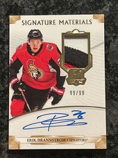 2019-20 The Cup - Erik Brannstrom ROOKIE PATCH AUTO 99/99 3 COLOR PATCH Senators