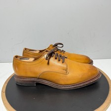Allen Edmonds Shoe Trevor Mens 10 3E Wide Plain-toe Derby Tan Leather Quiet Lux
