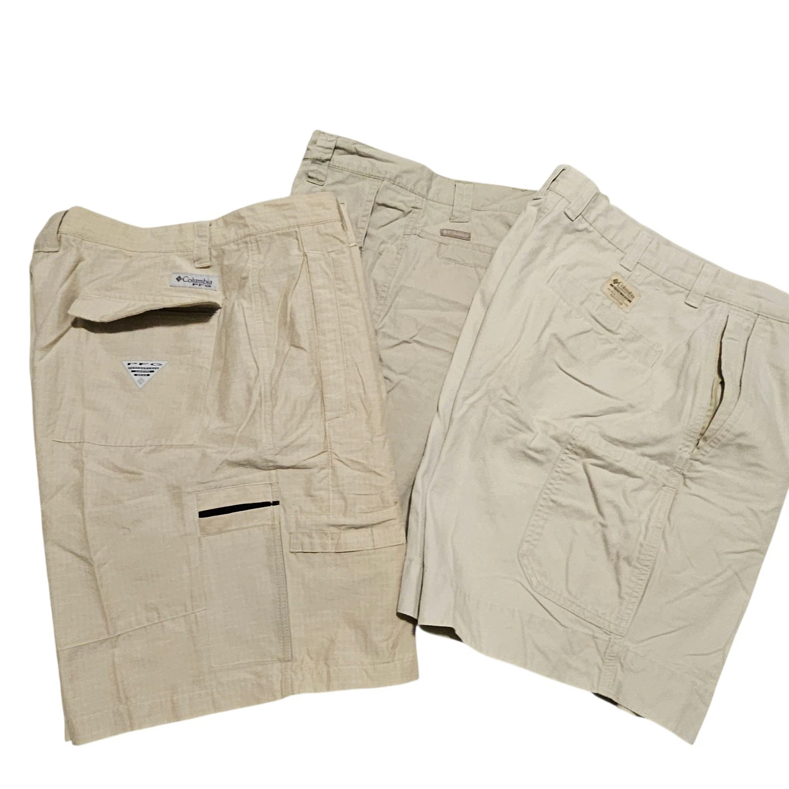 Columbia Shorts Men’s Size 36 Khaki Tan China Cargo Casual Outdoors [3 PAIRS]
