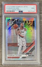 2019 PANINI DONRUSS OPTIC LUCKY ENVELOPES #7 DAMIAN LILLARD 1/8 PSA 9