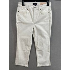 NEW NYDJ Jeans Womens Sz 6 LiftxTuck Technology White Cropped Straight Leg