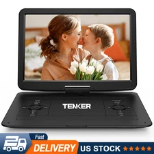 TENKER 17.9" Portable DVD Player with 15.6" HD Swivel Screen Rechargeable Remote