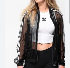 Adidas Originals Black Mesh Track Top Size Sm...