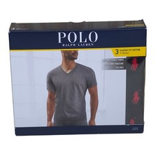 Polo Ralph Lauren 3-Pack Classic Fit Cotton V-Neck T-Shirts Mens Small Black