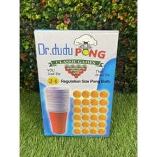 DR.DUDU Pong Cups and Balls Set, Giant Beer Pong Game Set with 24 Cups+24 Balls