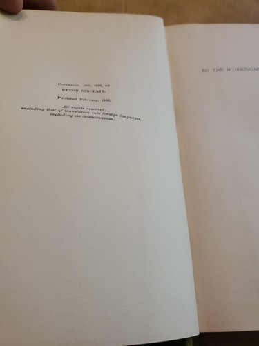 The Jungle, 1906, first edition, Upton Sinclair - Picture 2 of 6