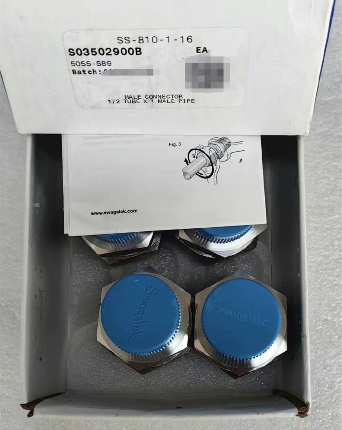 1PC Swagelok SS-810-1-16 card pipe joint