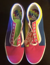 (1) VANS Old Skool Multi Color Lace Up Sneakers Men's 10  Skate Shoes
