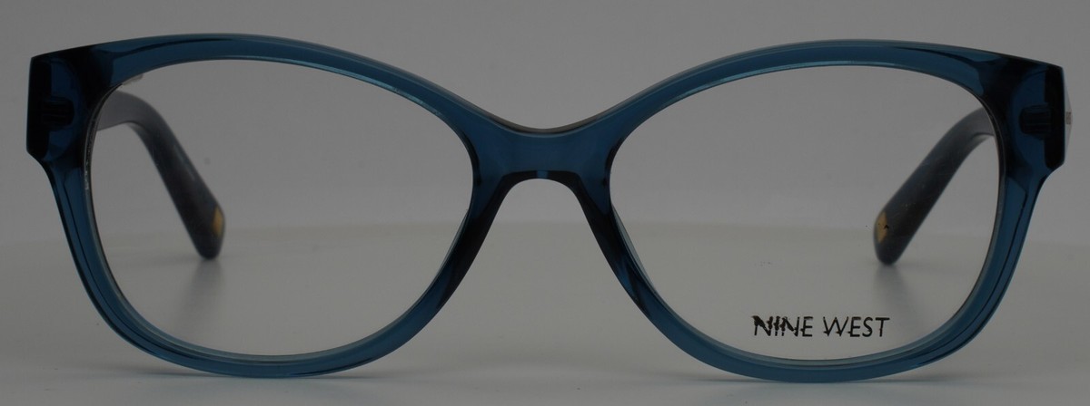 Nine West Nw5104 424 Crystal Blue Authentic Eyeglasses 51-16-135 NINE WEST NW5104 424 Crystal Blue Womens Semi Cat Eye  main image 4