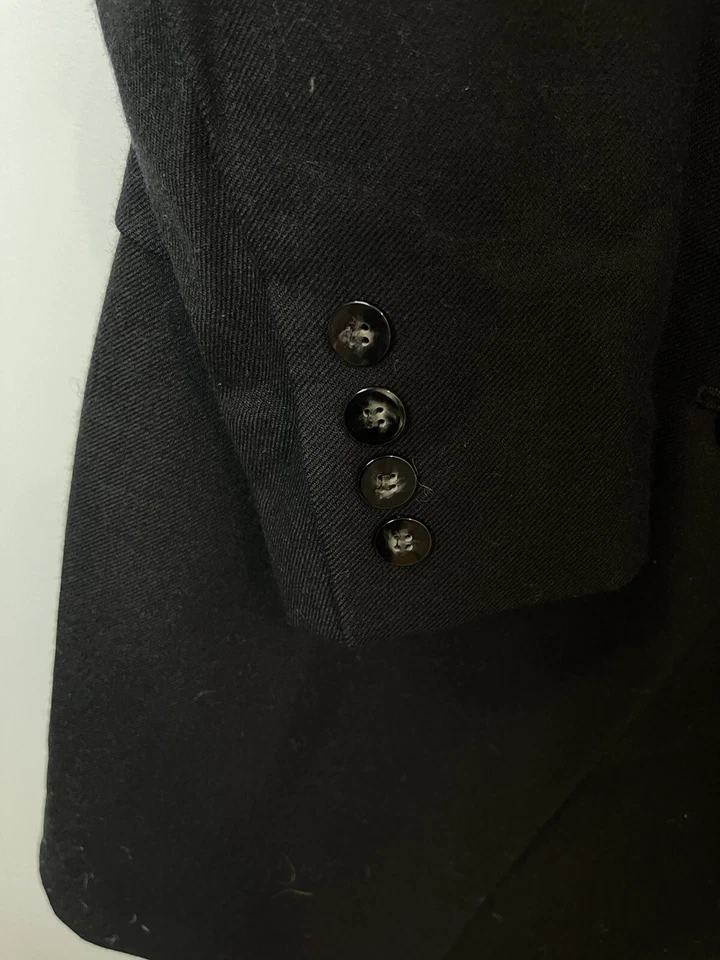 Andrea Viccaro женщин 10 шерсти Blazer Тренч куртка выемка лацкан классический BW - Изображение 2 из 4