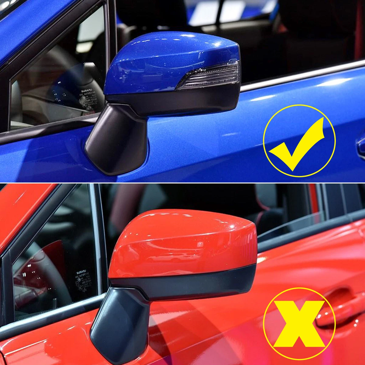 Carbon Fiber Black Side Door Mirror Cover For Subaru WRX WRX STI